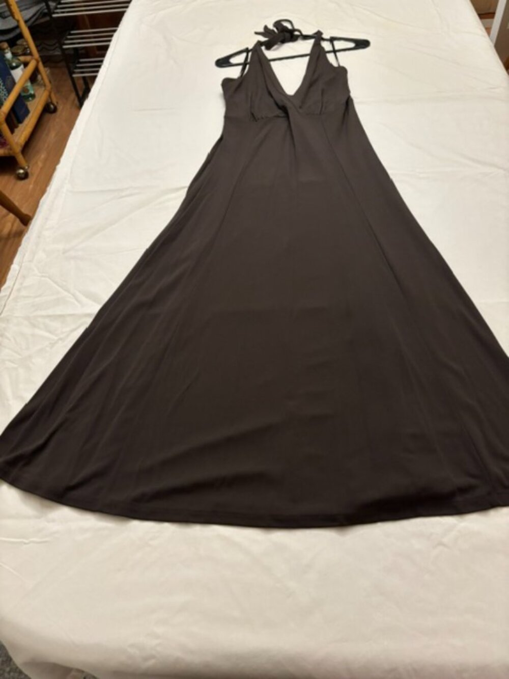 Liz Claiborne Chocolate Brown Full-Length Halter Dress